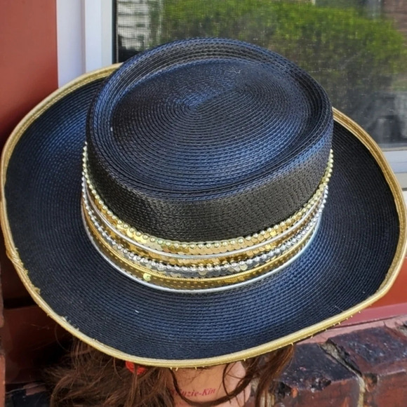 Vintage Faux‎ Cavalry Sequinedvery Glam  hat main image 11